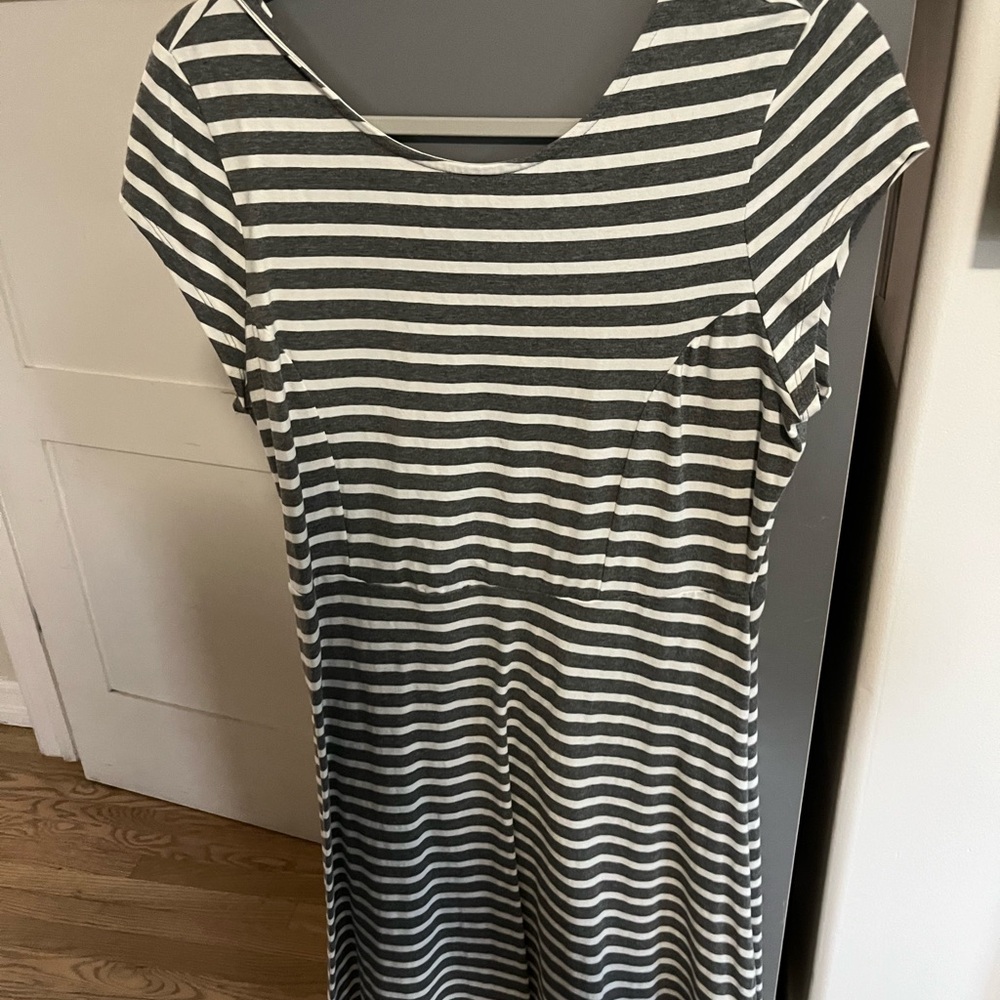 Striped grey and White Dress